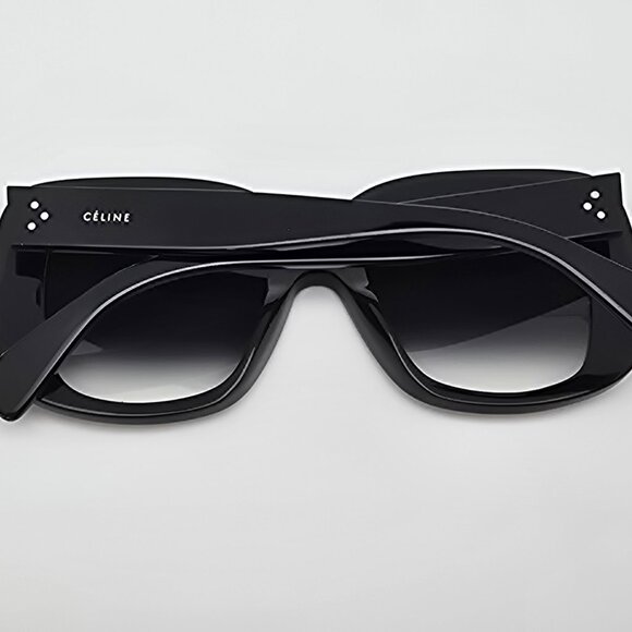 Celine CL41433/S 807 Black Frame Grey Gradient Lens Oversized Sunglasses w/ Case - Picture 10 of 15
